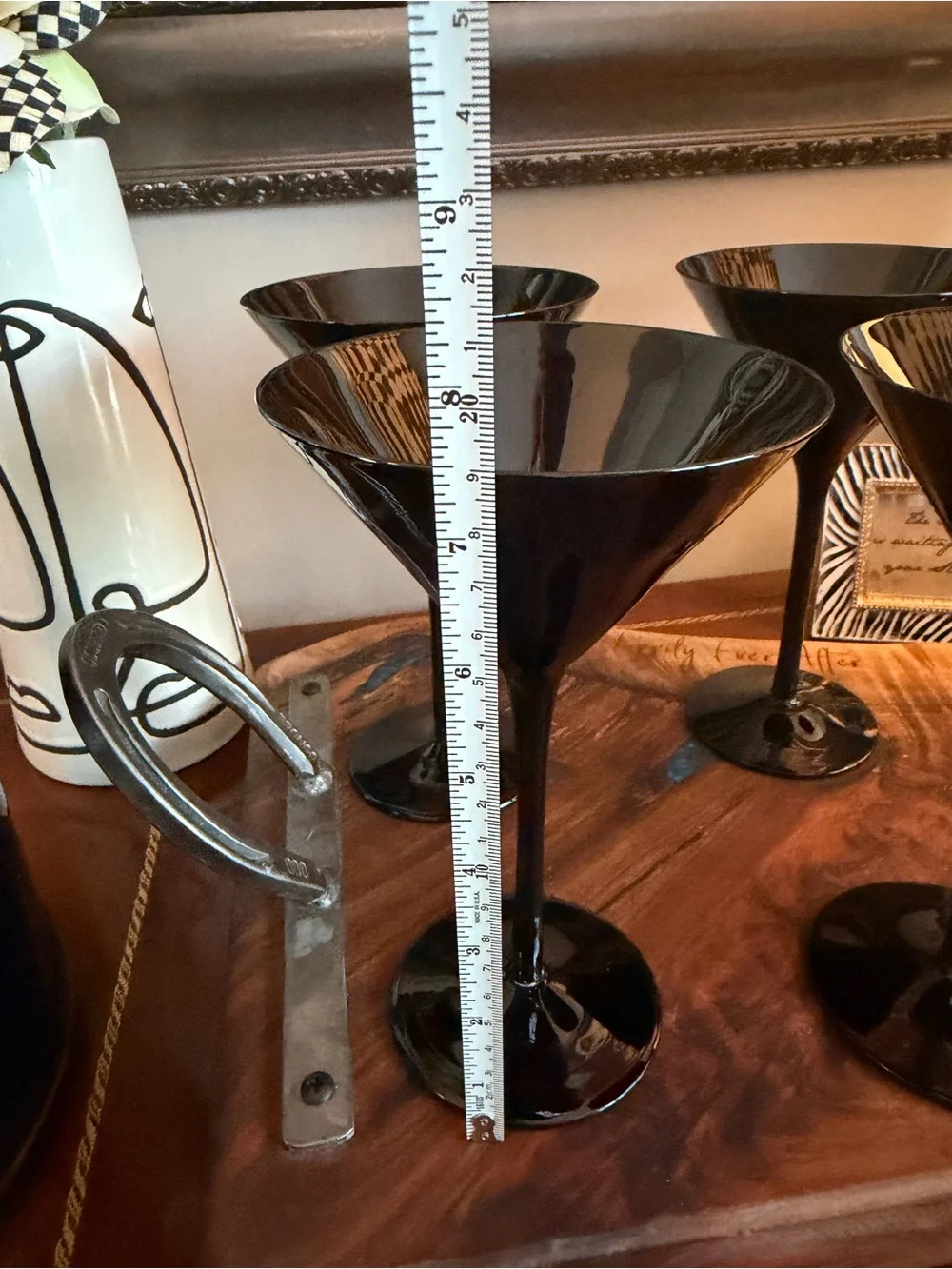 MCM Black Glass Amethyst Martini Coupes - Set of 4 (2 SOLD)